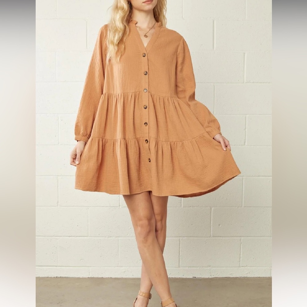 Tiered Button Down Dress NWT